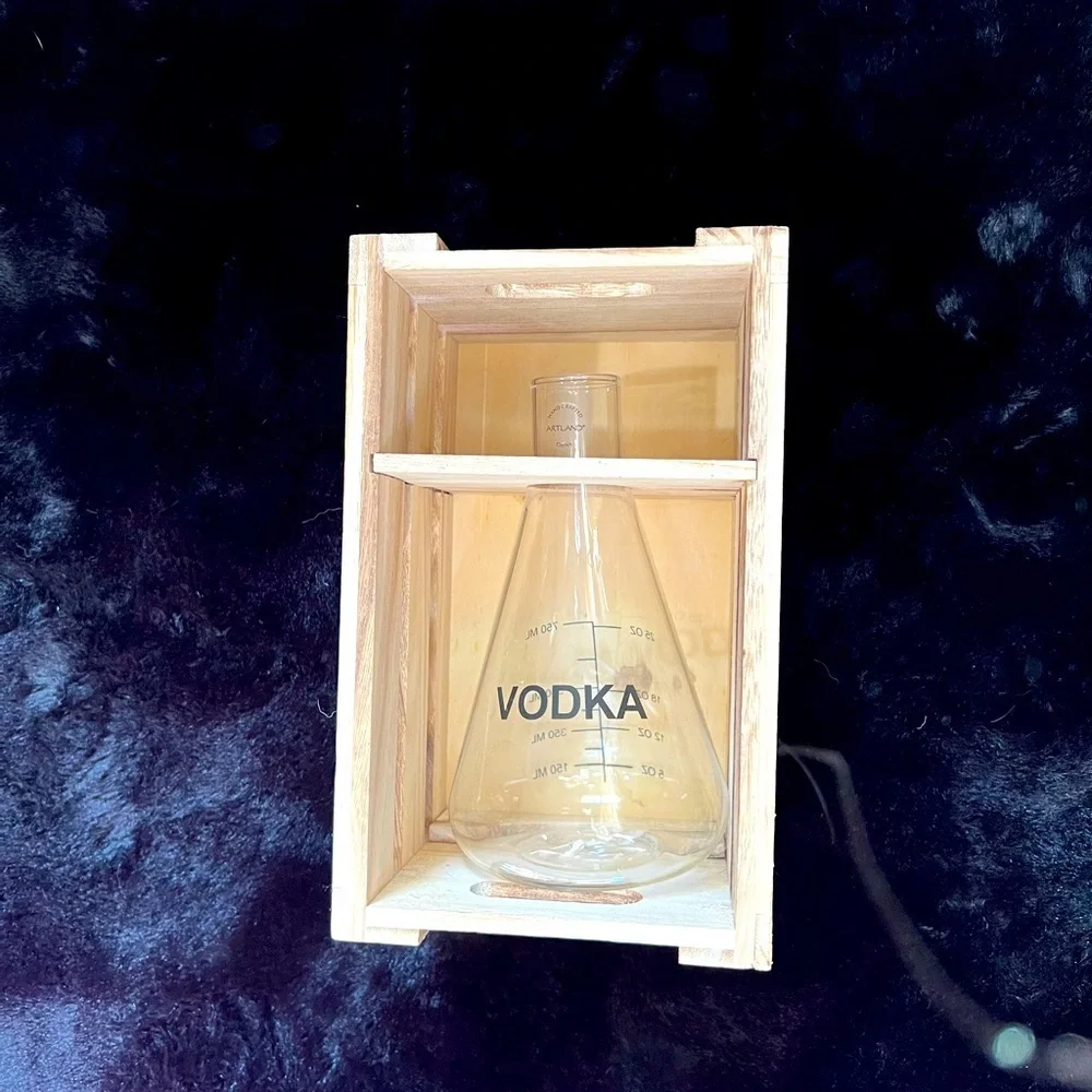 Artland 750mL Vodka Mixology Bottle in Wooden Gift Box - Home Bar Essential